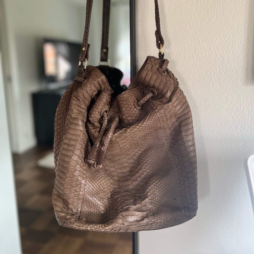 Brown Textured Crossbody Bag